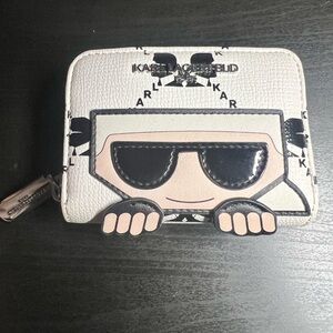 Karl Lagerfeld Black and White Cartoon Wallet